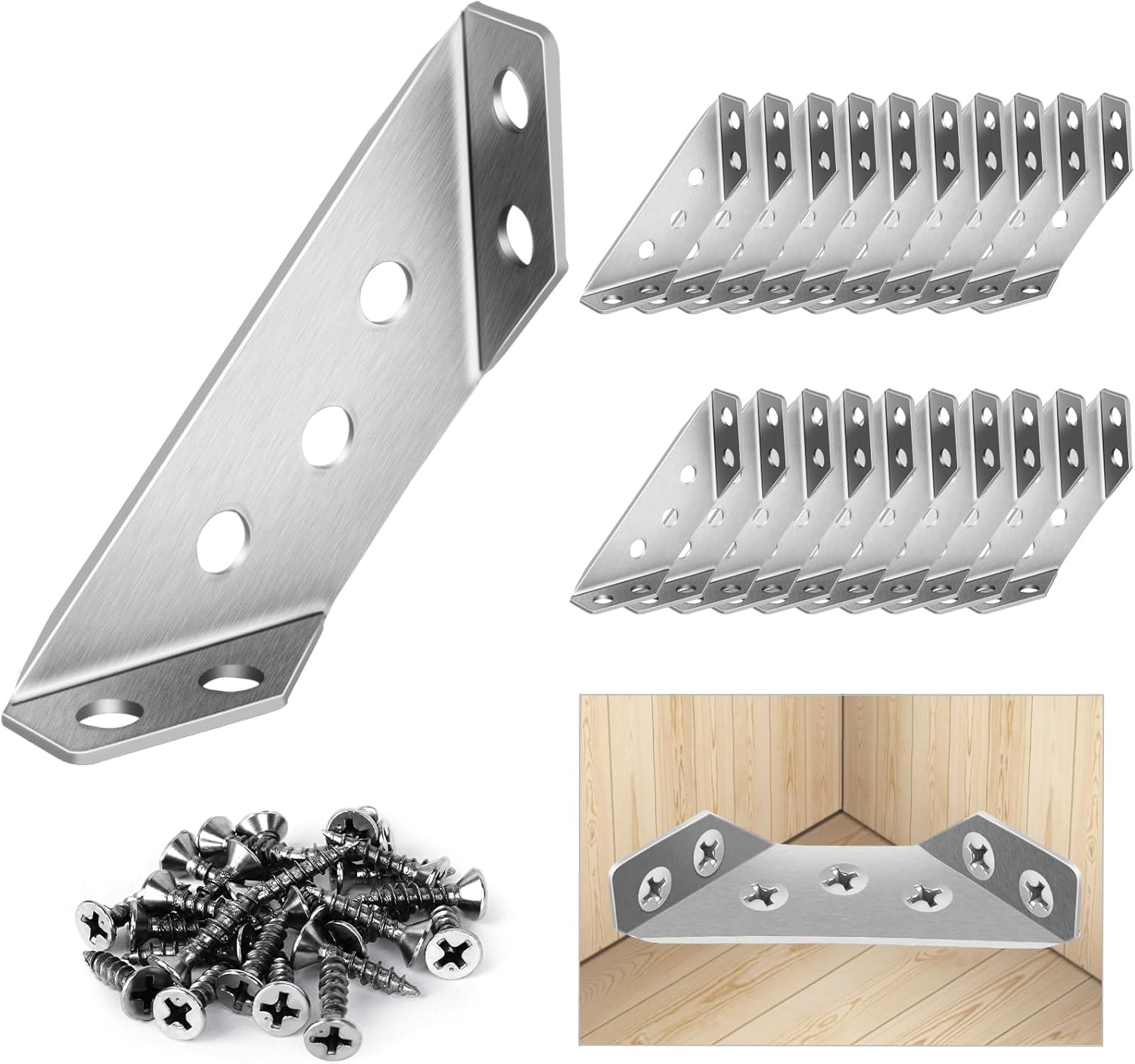 Woodworking Joint Types - 20 stainless steel furniture corner connectors,
