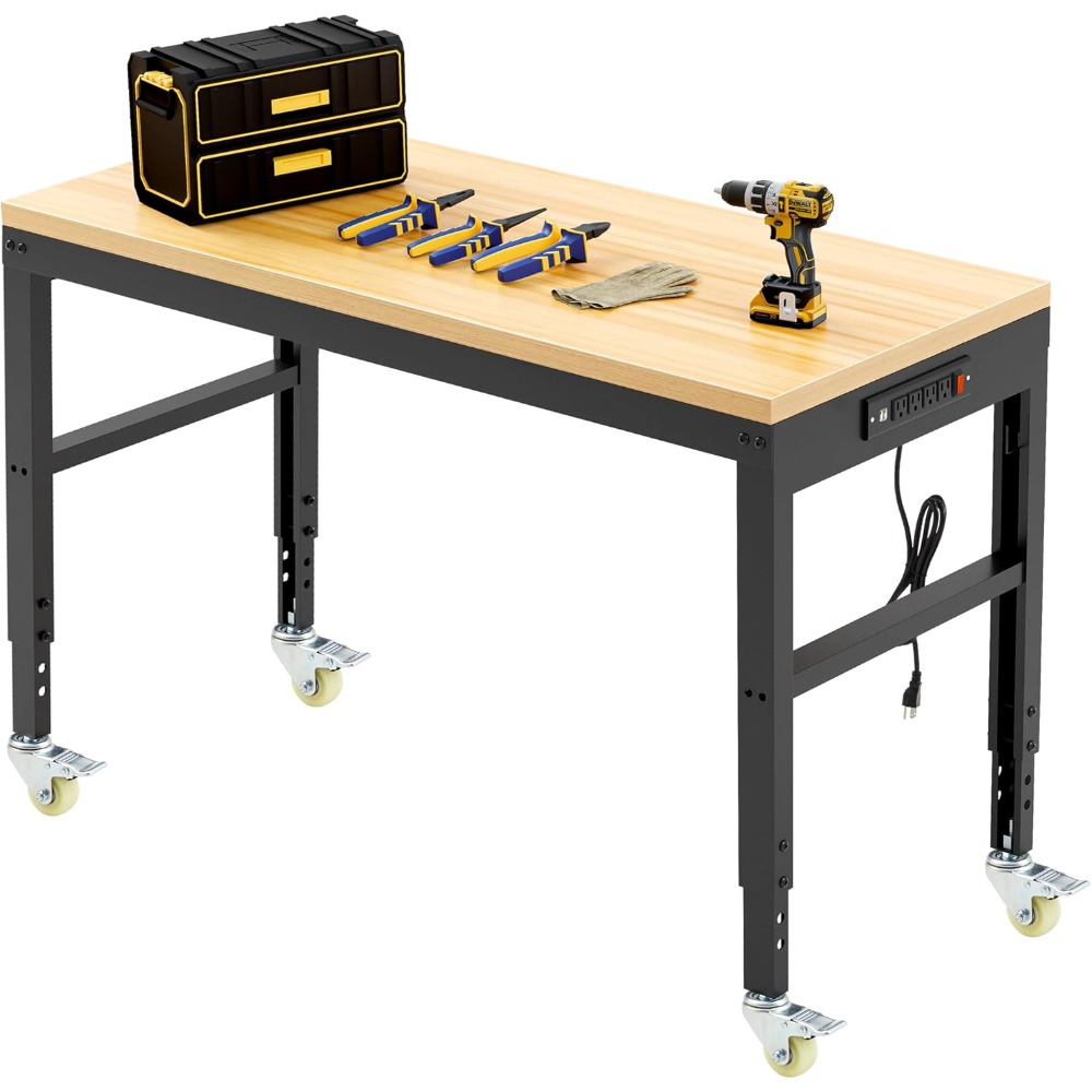 Woodworking Bench - Adjustable Workbench, Heavy Duty Wood Work