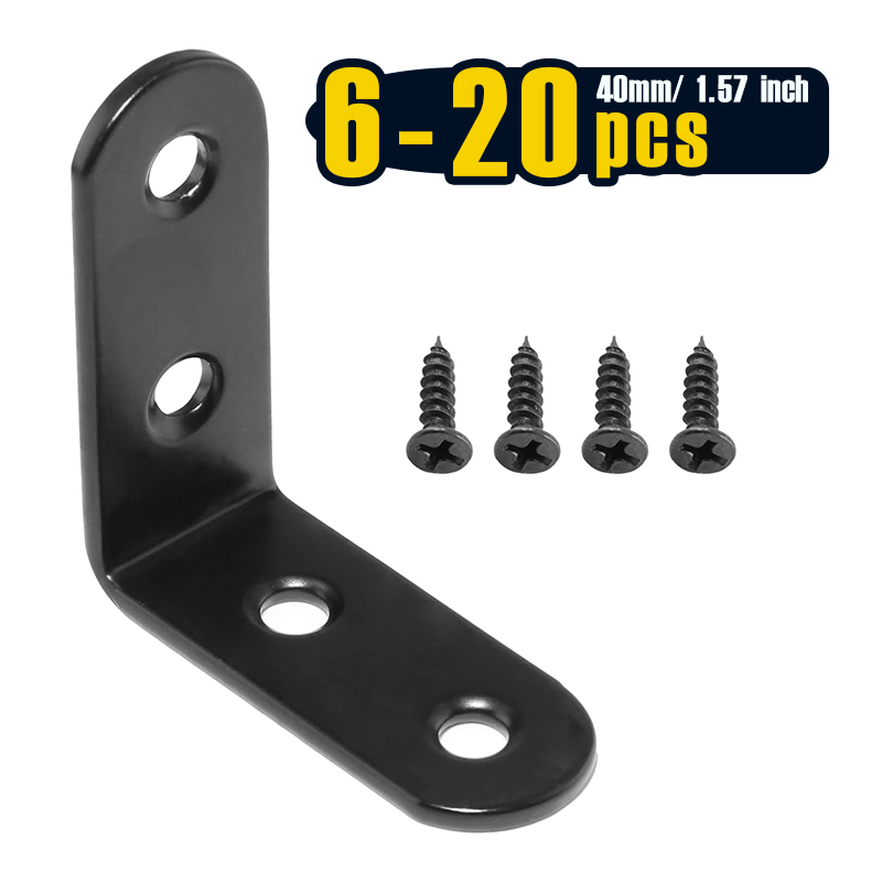 Woodworking Joint Types - 6-20 Pcs Black Corner Brace L