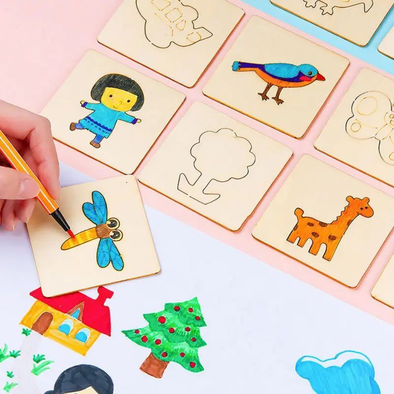 42pcs Wooden DIY Drawing Templ - Woodworking Kits review and price
