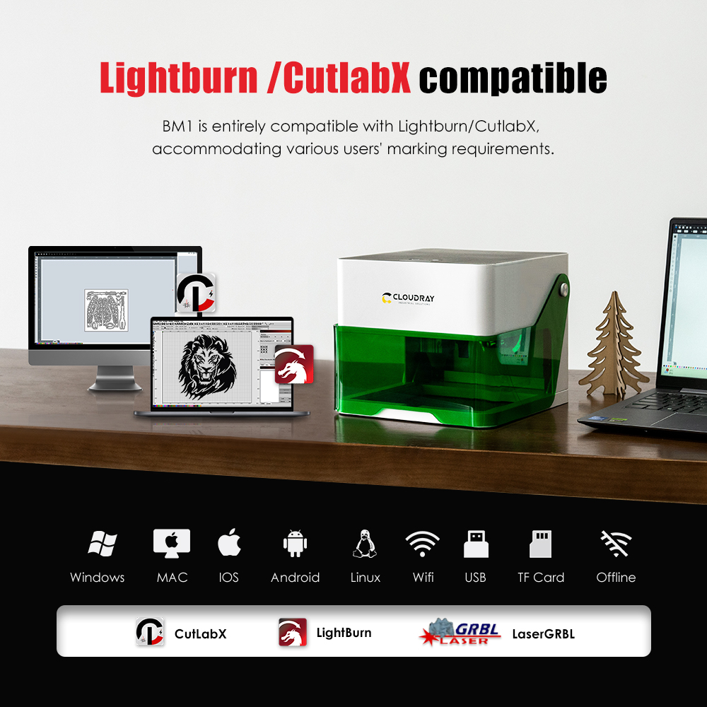 Cloudray 5000mw CNC Mini Laser - Woodworking Logo review and price