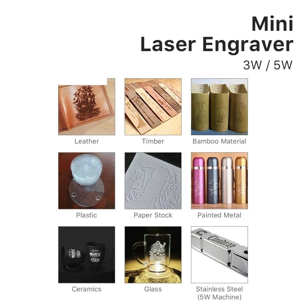 5000mW Mini CNC Laser Engraver - Woodworking Logo review and price